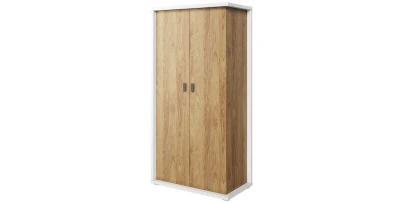 Zweitüriger Kleiderschrank SIMI 2 mit Stange und einem internen Bücherregal mit Regalen