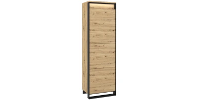 Mehrzweckschrank QUANT 60 cm Eiche Artisan Schwarz Loft Kleiderschrank mit LED