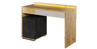 Schreibtisch QUBIC QB08 mit Tür, 2 Schubladen und LED Beleuchtung, Jugendzimmer