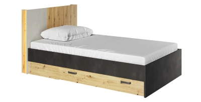 Bett QUBIC 120 x 200 cm, Bettgestelle 120x200,Bettrahmen,2 Schubladen, Lattenrost