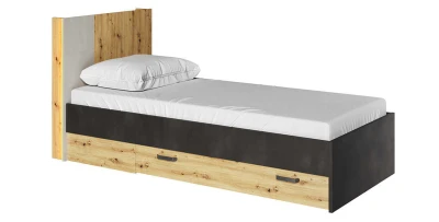 Bett QUBIC 90 x 200 cm, Bettgestelle 90x200,Bettrahmen,2 Schubladen, Lattenrost