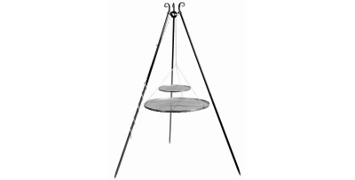 Schwenkgrill 180 cm - Doppelrost aus Rohstahl 70/80 cm + 40 cm