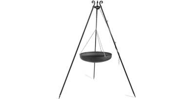 Wok am Dreibein, 180 cm Höhe, Rohstahl, 60/70 cm Durchmesser