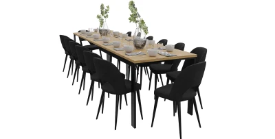 Ausziehbarer Esstisch XXL SORT LOFT 125-312 cm – Eiche Artisan / Wotan – bis 12 Personen
