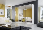 Kleiderschrank MEBLO 270 cm Garderobe mit drei Schiebetüren und Spiegeln