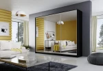 Kleiderschrank MEBLO 270 cm Garderobe mit drei Schiebetüren und Spiegeln