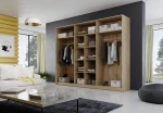 Kleiderschrank MEBLO 270 cm Garderobe mit drei Schiebetüren und Spiegeln