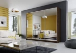 Kleiderschrank MEBLO 270 cm Garderobe mit drei Schiebetüren und Spiegeln