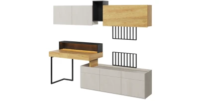 Jugendzimmer Komplett-Set TEEN FLEX (SET-02) mit Schreibtisch & LED