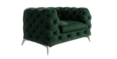 Sessel CHELSEA Chesterfield Polstersessel 1-Sitzer Clubsessel Silberfüße