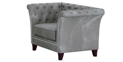 Sessel DERBY Wohnlandschaft Braun Holzbeine dekorative Elemente