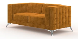 Sofa GUSTO 2-Sitzer Couch Wohnlandschaft silberne Hohefüße gepolstertes Sofa
