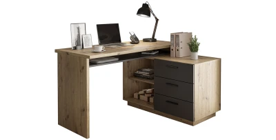 Schreibtisch Chia Eckschreibtisch Eiche artisan Graphite