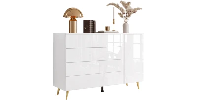 Kommode Aura II Sideboard Hochglanz Push-Open 138 cm LED