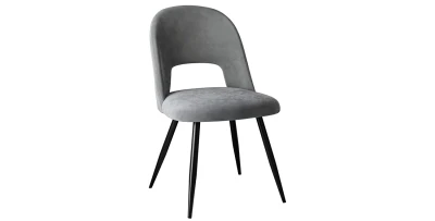 Design Polsterstuhl OSLO Velours Esszimmerstuhl Metallbeine Schwarz