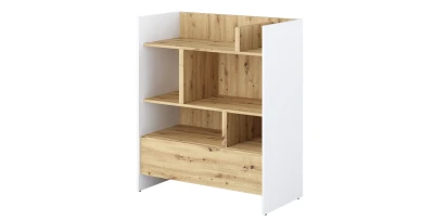 Kleines Bücherregal BC-25 Weiß / Eiche für BED CONCEPT horizontal 90x200