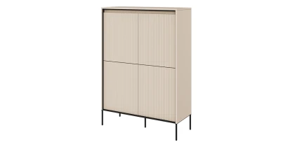 Highboard TREND TR-03 98cm – Sandbeige & Japandi – LED & Push-to-Open