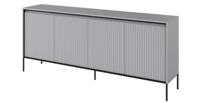 Sideboard TREND TR-04 193cm – Grau Matt & Rillenfront – LED & Push-to-Open