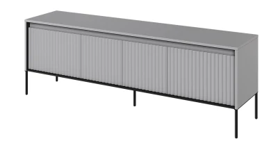 TV-Lowboard TREND TR-05 167cm – Grau Matt & Rillenfront – LED & Push-to-Open