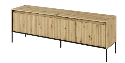 TV-Lowboard TREND TR-05 167cm – Eiche Artisan & Lamellen – LED & Push-to-Open