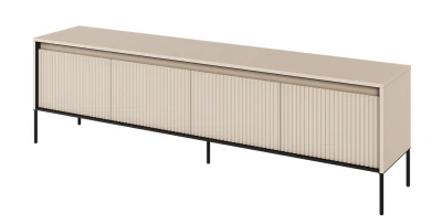 XXL TV-Lowboard TREND TR-06 193cm – Sandbeige & Japandi – LED & Push-to-Open