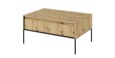 Couchtisch TREND TR-09 100cm – Eiche Artisan & Lamellen – mit Stauraum
