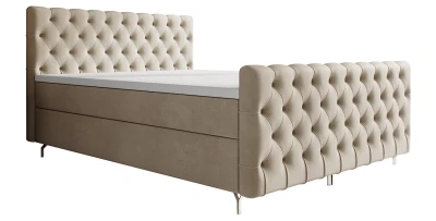  Boxspringbett Chester Plus 140x200 (Bonell-Matratze und Topperr), mit zwei Bettkästen für die Bettwäsche