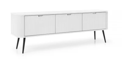 TV-Lowboard ZOVA RTV-168 (168 cm) Rillenfront, abgerundet – Weiß