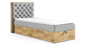 Boxspringbett WOOD III Mini 90x200 Hotelbett Mit Bettkasten Kontinentales Bett Eiche