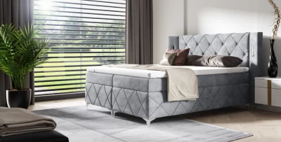 Boxspringbett Focus 180x200 (Bonell-Matratze und Topperr), mit zwei Bettkästen für die Bettwäsche