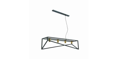 Eluvies Hängelampe Schwarz/Gold 100x125x25