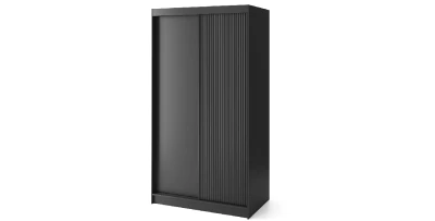 Kleiderschrank mit Schiebetüren Prescco II Garderobe 120x60x220 Schwarz 
