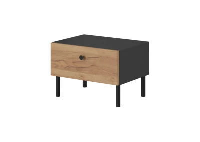 Set mit zwei Nachttischen DECO Eiche Handwerk gold/anthrazit