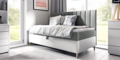 Boxspringbett Maja 2 90x200 Einzelbett mit Bettkasten kontinentales Bett