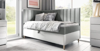Boxspringbett Maja 3 90x200 Einzelbett mit Bettkasten kontinentales Bett 