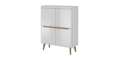 Kommode Nordi NK-107 Weiß/Eiche Riviera   