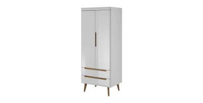Kleiderschrank Nordi NSZ-80 Weiß/Eiche Riviera   