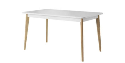 Ausziehbarer Esstisch 140-180 cm NORDI Weiß Eiche Riviera Scandi Tisch