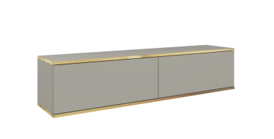 TV Lowboard ORO 135 cm Grau Fernsehtisch Hängeboard Push-to-Open RTV Schrank