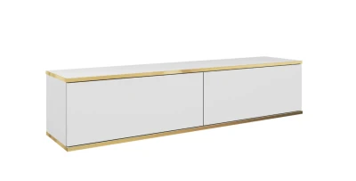 TV Lowboard ORO 135 cm Weiß Fernsehtisch Hängeboard Push-to-Open RTV Schrank
