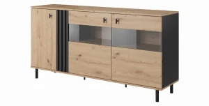 Kommode Madis 165 3d Eiche Artisan/Schwarz