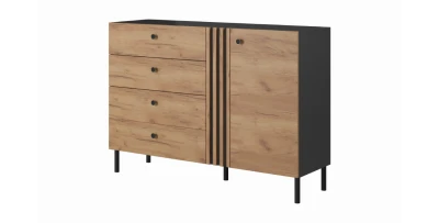 Kommode Deco Eiche Handwerk gold/anthrazit