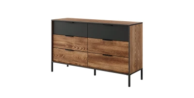 Kommode MILTON 138 kastanie / anthrazit 