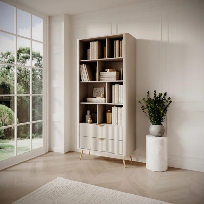 Regal mit Schubladen LANTE beige/gold 