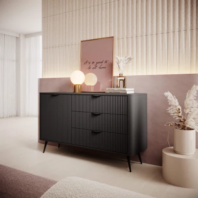 Kommode Sideboard 138 cm LANTE D3S schwarz
