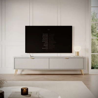 TV-Lowboard 200 cm LANTE 2D beige/gold