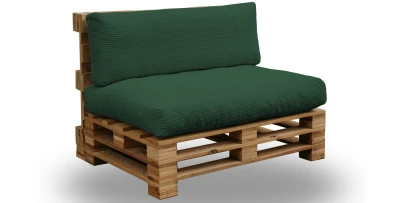 Palettenkissen Palettensofa SOFIA CORD 120x80 Dunkelgrün 1+1