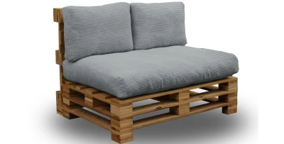 Palettenkissen Palettensofa SOFIA CORD 120x80 Silber  2+1