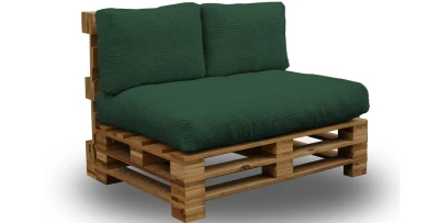 Palettenkissen Palettensofa SOFIA CORD 120x80 Dunkelgrün 2+1