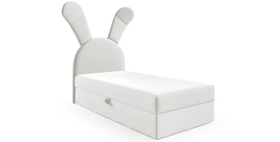Boxspringbett Bunny Light 100x200 Einzelbett mit Topper und Bettkasten kontinentales Bett 